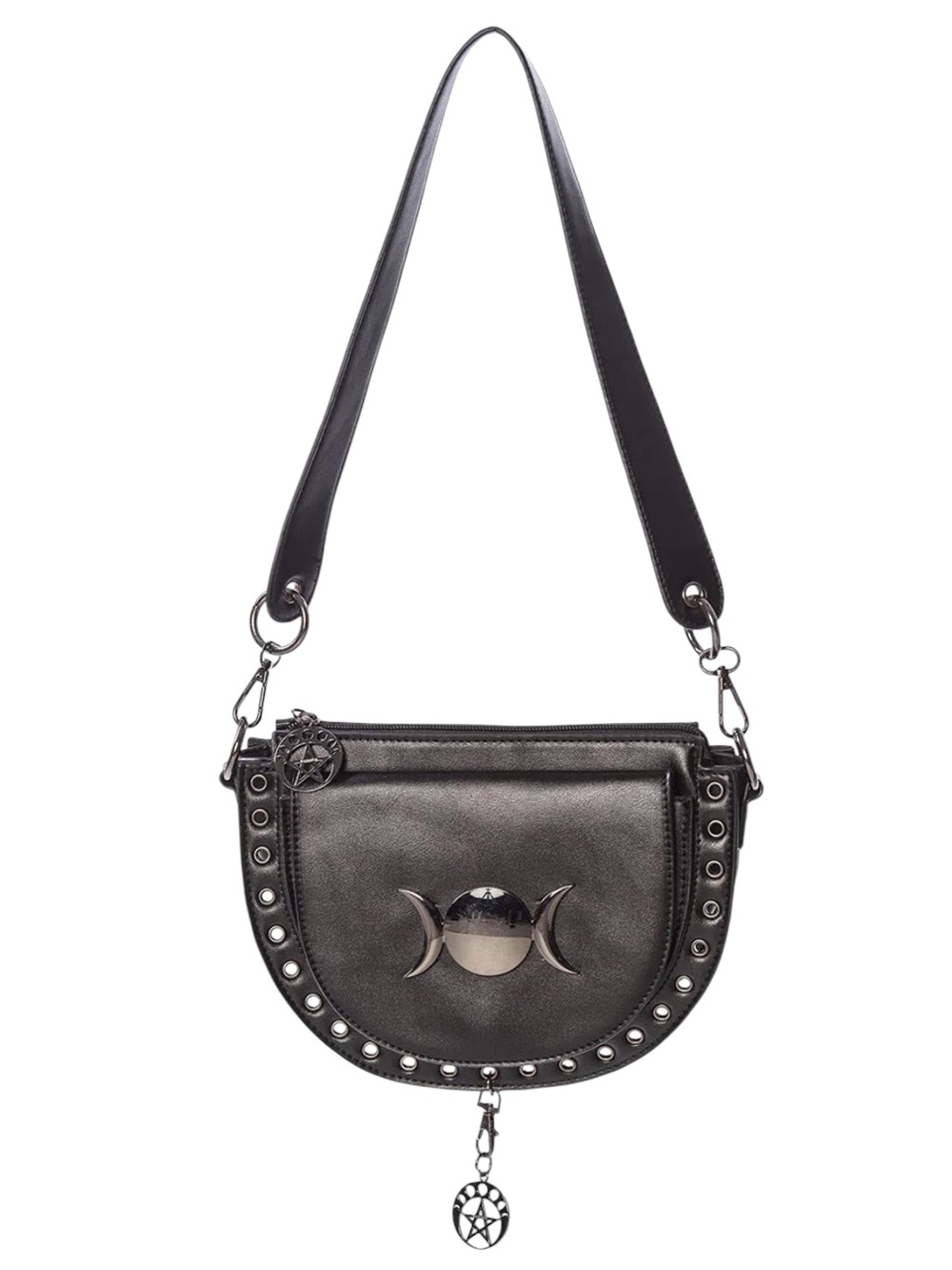 NWT Banned Alternative Vidiona Triple Moon Shoulder Crossbody PU Leather Bag - Picture 3 of 16